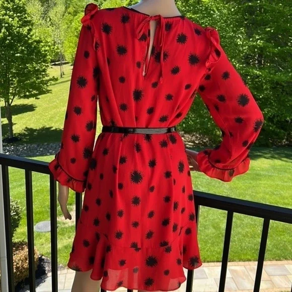 Who what wear red/black BoHo ruffle frilly dress - Picture 3 of 8